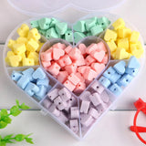 100pcs Baby Silicone Beads Mini Love Heart Food Teether DIY Pacifier Chain