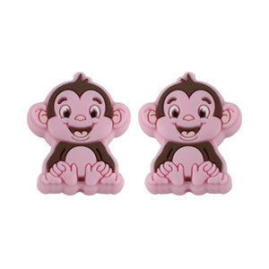 10Pcs Animal Monkey Silicone Beads for Jewelry Making DIY Baby Pendants