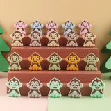 10Pcs Animal Monkey Silicone Beads for Jewelry Making DIY Baby Pendants