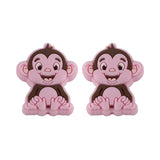 10Pcs Animal Monkey Silicone Beads for Jewelry Making DIY Baby Pendants