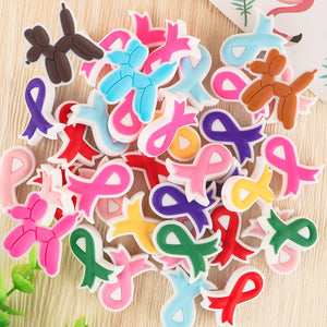 10Pcs Bear Ribbon Balloon Dog Silicone Beads for DIY Jewelry Making