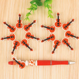10pcs Baby Silicone Beads Heart Guitar for DIY Pacifier Chain Necklace