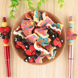 10pcs Baby Silicone Beads Heart Guitar for DIY Pacifier Chain Necklace
