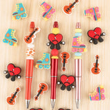 10pcs Baby Silicone Beads Heart Guitar for DIY Pacifier Chain Necklace