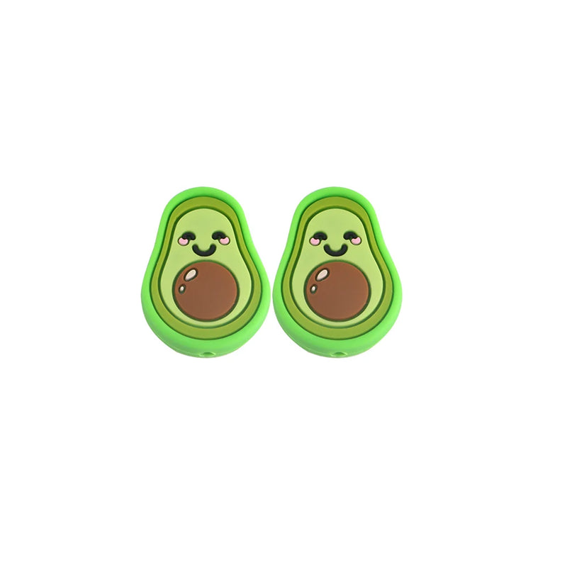 Sunrony 10pcs Avocado Silicone Beads for DIY Baby Jewelry Making