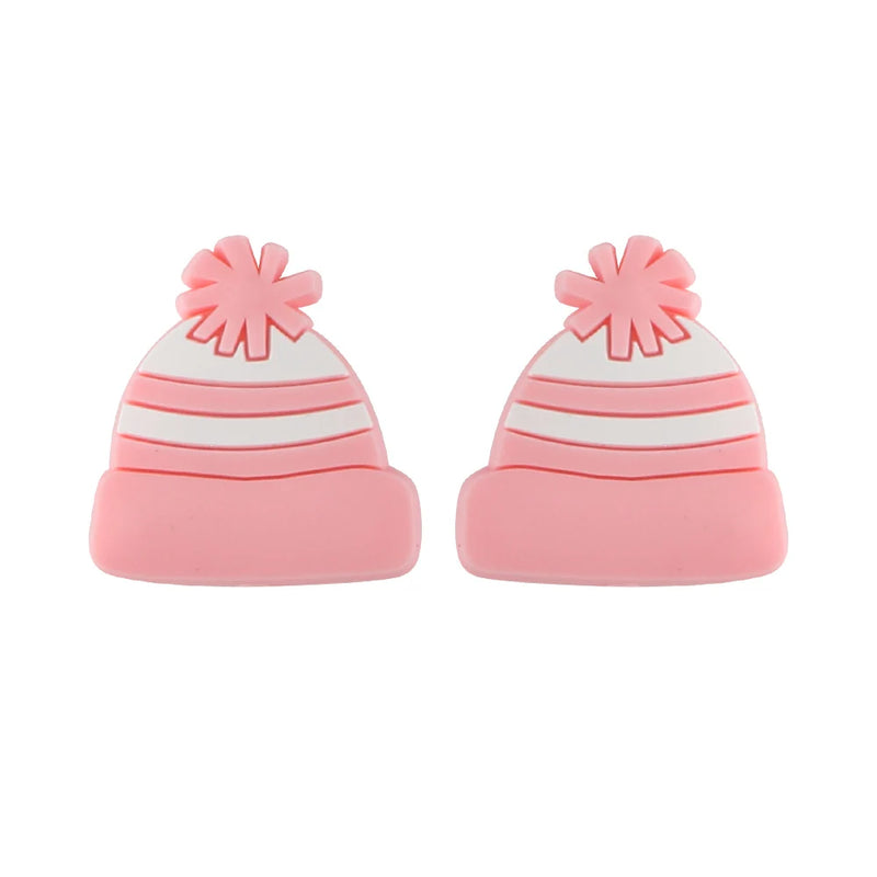 10pcs Silicone Beads Baby Food Nursing Chewing Cartoon Hat Puzzle DIY