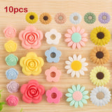 10pcs Silicone Beads Flower Jewelry Making Charms For Bracelet DIY