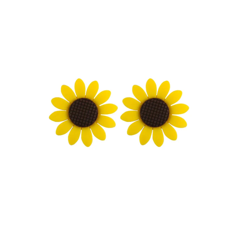 10pcs Silicone Beads Flower Jewelry Making Charms For Bracelet DIY
