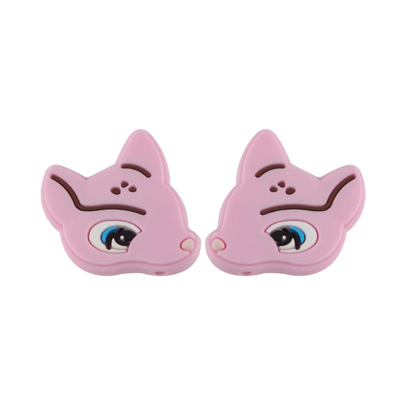 Sunrony 10pcs Mini Deer Head Silicone Beads for Jewelry Making