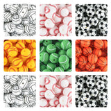Sunrony 15MM Rugby Football Printed Silicone Bead DIY Jewelry Necklace Acc