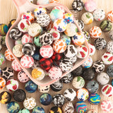 20Pcs 15MM Leopard Silicone Print Beads DIY Pacifier Chain Bracelet Necklace