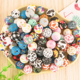 20Pcs 15MM Leopard Silicone Print Beads DIY Pacifier Chain Bracelet Necklace