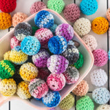 20pcs 16/20mm Crochet Round Wooden Beads For Jewelry Making DIY
