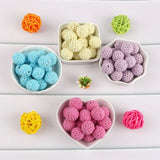 20pcs 16/20mm Crochet Round Wooden Beads For Jewelry Making DIY