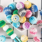 20pcs 16/20mm Crochet Round Wooden Beads For Jewelry Making DIY