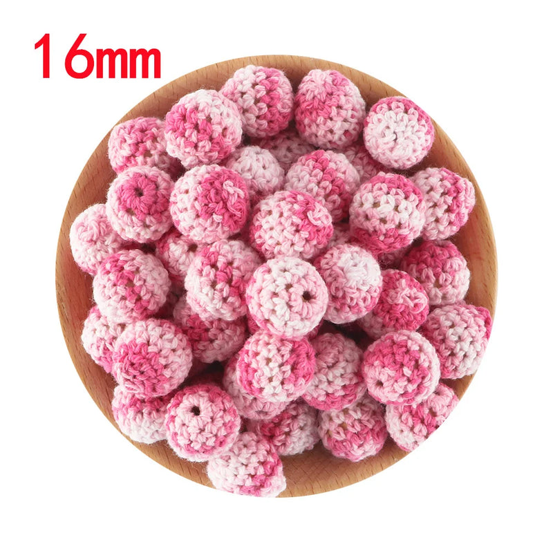 20pcs 16/20mm Crochet Round Wooden Beads For Jewelry Making DIY