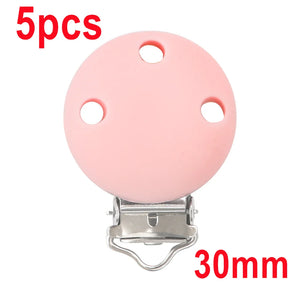 Sunrony 3/5pcs Baby Silicone Clips Round Shape DIY Pacifier Chain Nipple Holder