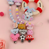 Silicone Pacifier Clips Animal Car Clip Necklace Safe Accessories DIY