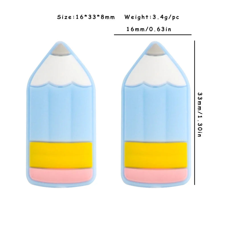 Sunrony 5/10 Pcs Pencil Corn Stethoscope Cartoon Silicone Beads