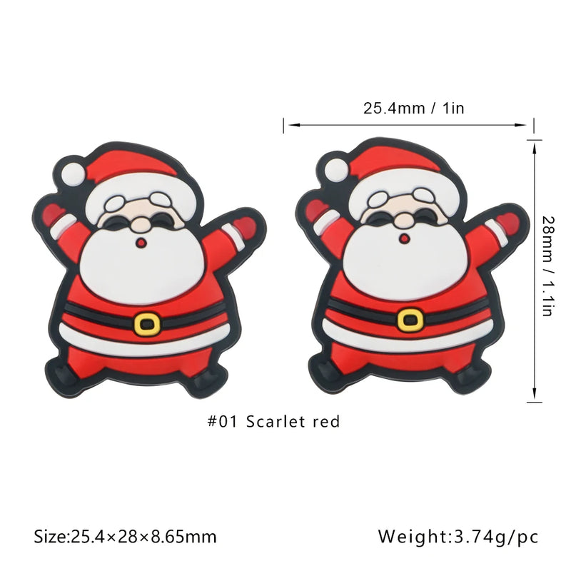 Christmas Elk Socks Silicone Beads for Jewelry Making DIY Necklace Accessories