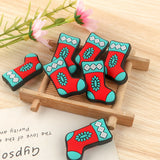 Christmas Elk Socks Silicone Beads for Jewelry Making DIY Necklace Accessories