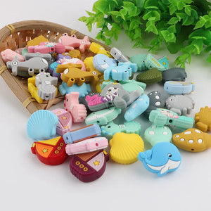 Sunrony Ocean Series Silicone Beads Food Teether Safety DIY Pacifier Chain
