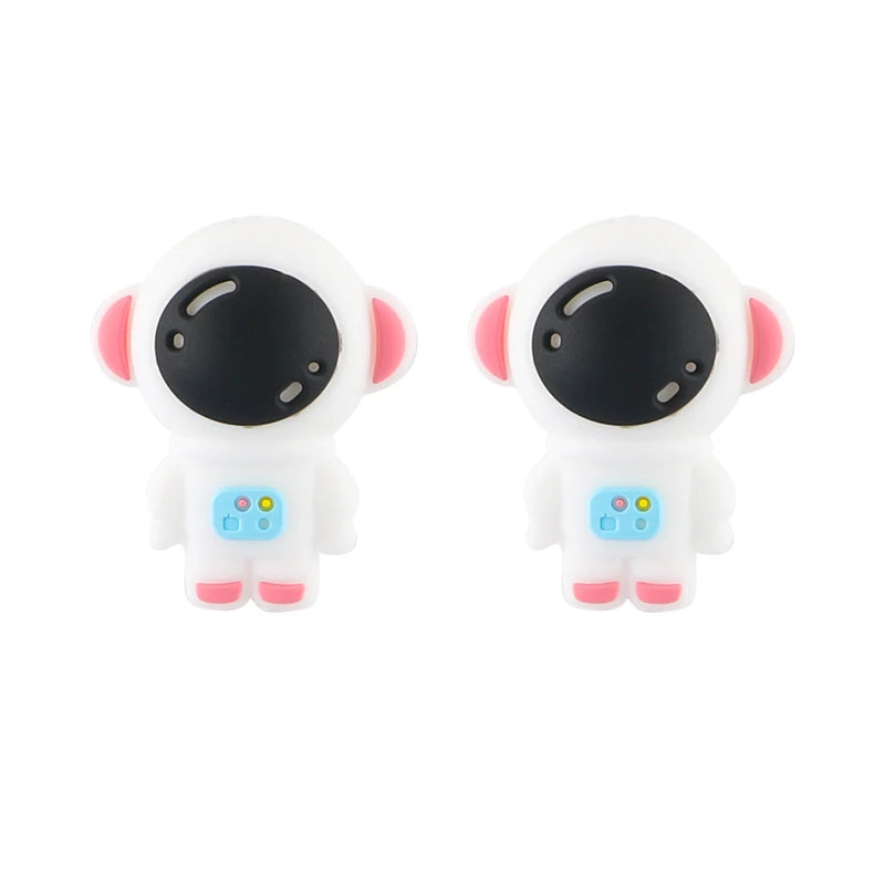 Silicone Cartoon Astronauts Rockets Food DIY Pacifier Chain Jewelry