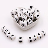 Sunrony 12mm Baby Alphabet Beads Chewable for Names DIY Teething