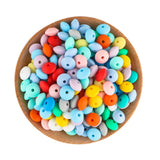 Silicone Lentil Beads 12mm Abacus Beads DIY Necklace Bracelets