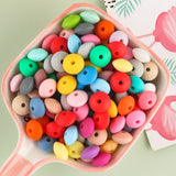 Silicone Lentil Beads 12mm Abacus Beads DIY Necklace Bracelets