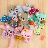 Cartoon Koala Silicone Beads Teether Clips DIY Pacifier Chain Necklace