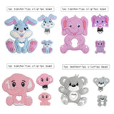 Silicone Beads Clips Teether Animals Beads DIY Pacifier Chain Necklace