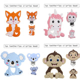 Silicone Beads Clips Teether Animals Beads DIY Pacifier Chain Necklace