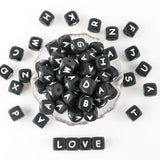 Sunrony Silicone Letter Beads 100/200Pcs 12MM DIY Jewelry Making Pacifier Chain