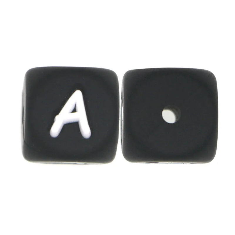 Sunrony Silicone Letter Beads 100/200Pcs 12MM DIY Jewelry Making Pacifier Chain