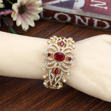 Sunspicems 18K Crystal Morocco Cuff Bracelet Bangle