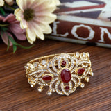 Sunspicems 18K Crystal Morocco Cuff Bracelet Bangle