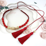 Sunspicems 18K Tassels Choker Necklace For Women