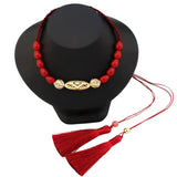 Sunspicems 18K Tassels Choker Necklace For Women