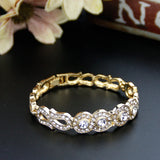 Sunspicems 18K Turkey Crystal Women Cuff Bracelet Bangle