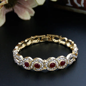 Sunspicems 18K Turkey Crystal Women Cuff Bracelet Bangle