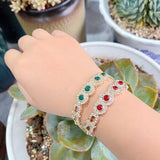 Sunspicems 18K Turkey Crystal Women Cuff Bracelet Bangle