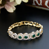 Sunspicems 18K Turkey Crystal Women Cuff Bracelet Bangle