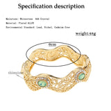 Sunspicems 18K Wavy Style Algeria Bangle Moroccan Turkish Wedding Jewelry