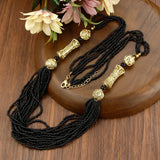Sunspicems Morocco Wedding Jewelry Long Beads Necklace Natural Stone
