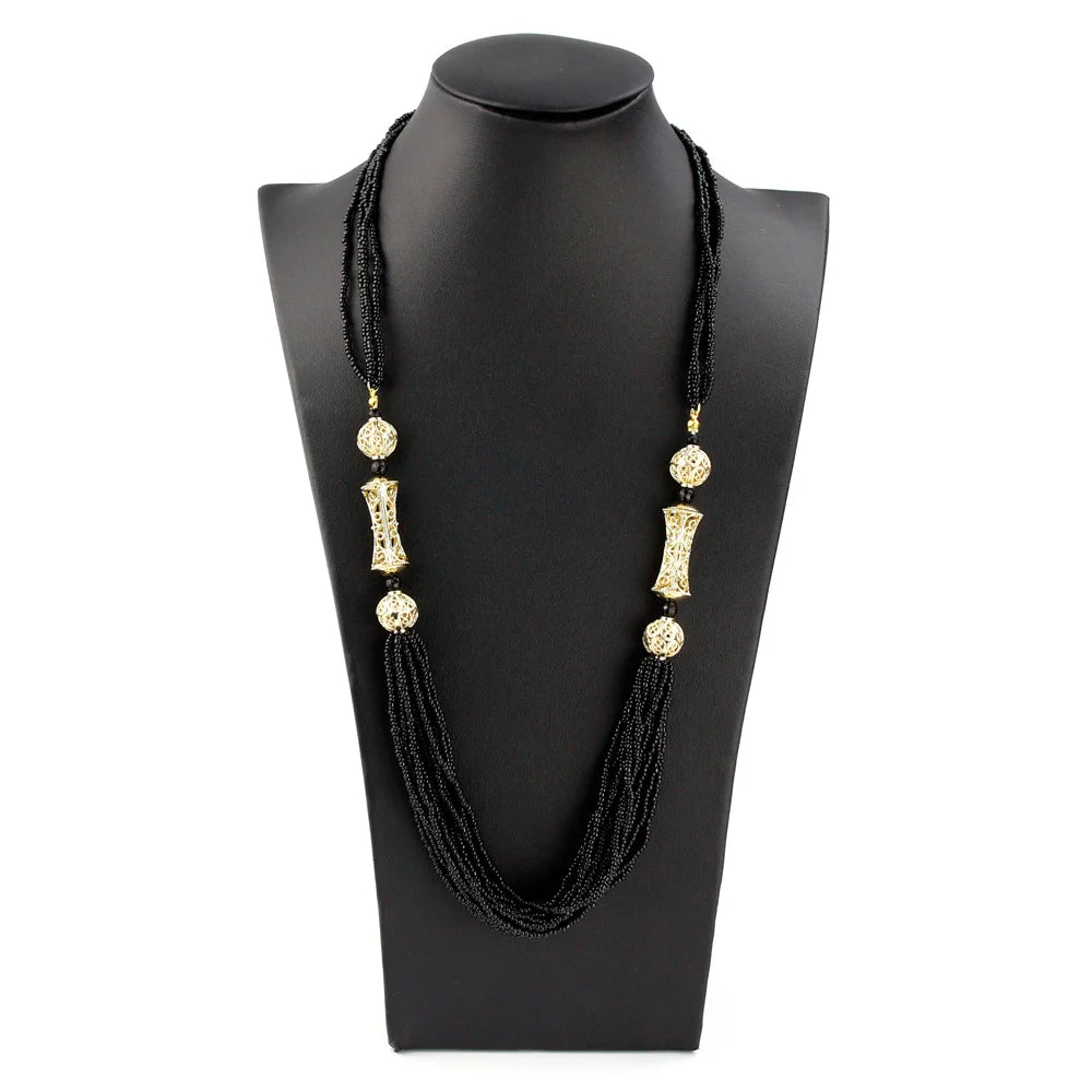 Sunspicems Morocco Wedding Jewelry Long Beads Necklace Natural Stone