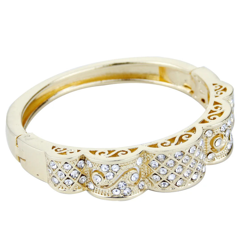 Sunspicems Women Bracelet Crystal Wedding Cuff Bracelet Bijoux