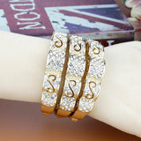 Sunspicems Women Bracelet Crystal Wedding Cuff Bracelet Bijoux