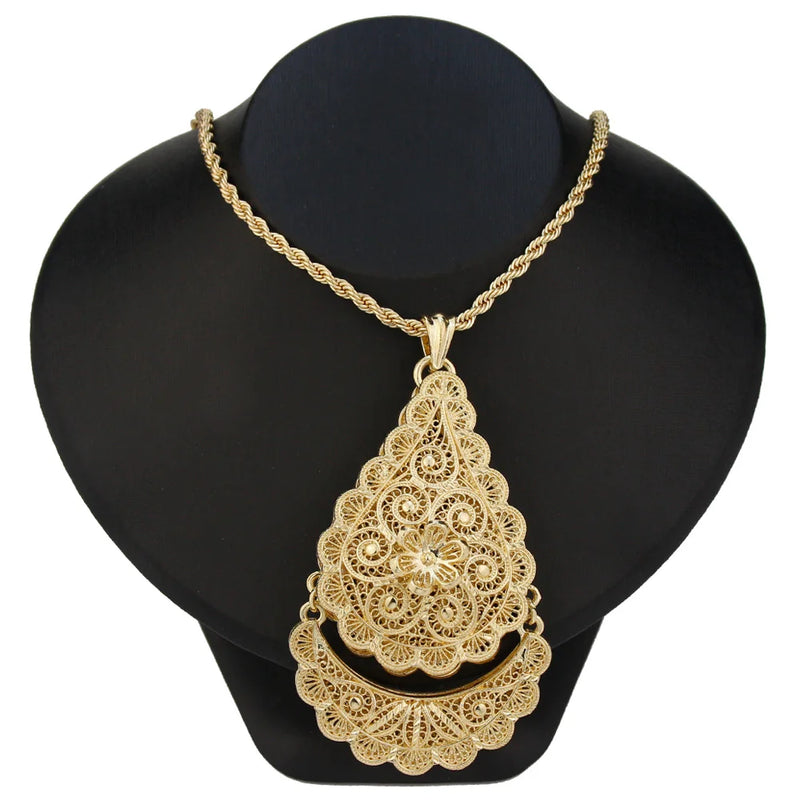 Algeria Sunflower Pandent Necklace Arabic Women Necklace