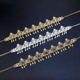 Sunspicems Algeria Tassels Forehead Chain Hairband Bride Crown Hair Chain